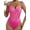 Fuchsia, variant on Women Teddy Lingerie Rhinestone Sparkly Bodysuit Boned One Piece Mini Babydoll Push Up Bodycon Partywear Black L