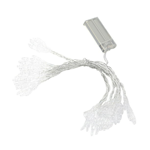Luces De Cadena Fantasma De Halloween De 1,65 M. Luces De Cadena Alimentadas Por Batería Y Energía Solar Para Decoraciones De Exterior En Halloween.
