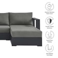 thumbnail image 2 of Modway Tahoe 3-Piece Outdoor Patio Furniture Sectional, Gray, 2 of 9