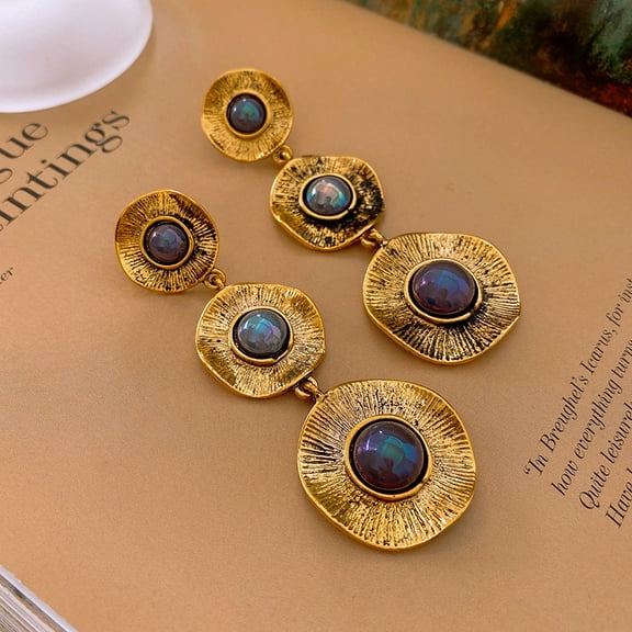 LunaGlo Vintage Pearl Earrings Retro Earrings Niche Earrings for Women