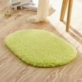 thumbnail image 4 of NUZYZ Water Absorbent Oval Plush Non-Slip Floor Mat Rug Living Room Doormat Carpet Milky White 30*50cm, 4 of 8