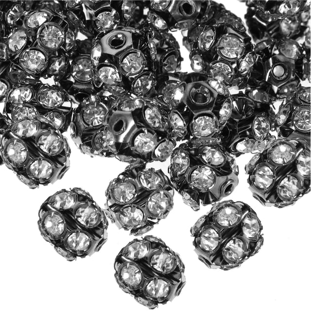 Miangastore 90pcs Diy Jewelry Making Beads Spacer Beads Loose Beads Inlaid with Rhinestone