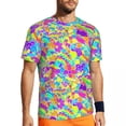 thumbnail image 2 of T Shirt For Men Colorful Hippy T-Shirt Retro Floral Novelty Gym Short Sleeve Quick-drying Tshirt Sum, 2 of 7