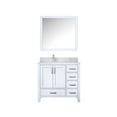thumbnail image 3 of Lexora Home Jacques 36" Carrara Marble Top Single Vanity in White, 3 of 9