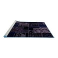 thumbnail image 2 of Ahgly Company Machine Washable Indoor Rectangle Patchwork Blue Transitional Area Rugs, 7' x 10', 2 of 4