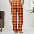 thumbnail image 4 of Men's Breathable Pajama Pant Lightweight Loungewear, Comfy Jogger Sleep Pant Long Pj Bottoms with Drawstring & Pockets (22-Orange, Large), 4 of 6