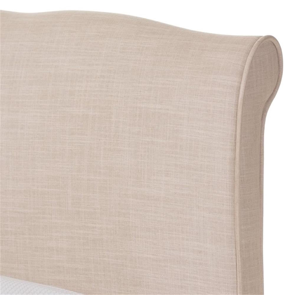Baxton Studio Fannie Queen Scrolled Headboard Platform Bed with Linen Upholstery, Multiple Colors