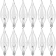 thumbnail image 1 of Bombillas COLWATT E12 Candle de 40 W, luz blanca cálida, 2500 K (paquete de 12), 1 of 7