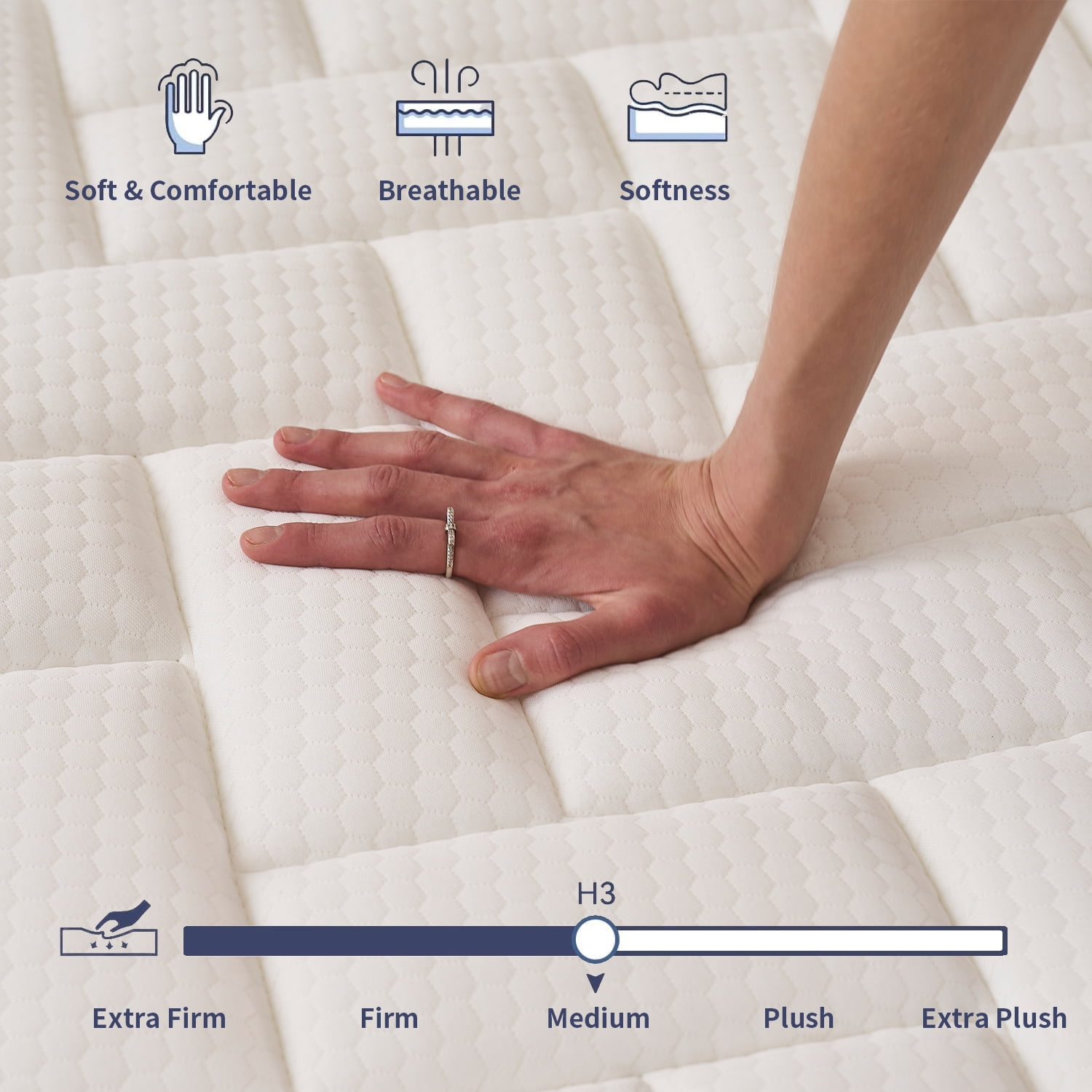 gunugu Twin Mattress, 12 inch Twin Size Mattress in a Box, Memory Foam Hybrid Mattress with Individual Pocket Spring, Medium Firm