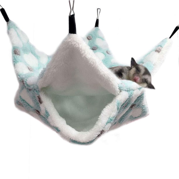 Hamaca para jaula de mascotas pequeñas, hamaca para petauro del azúcar, accesorios de cama para jaula de cobayas, hamaca cálida para loros, hurones, ardillas, hámsteres, ratas, juegos y
