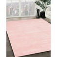 thumbnail image 3 of Ahgly Company Machine Washable Indoor Round Contemporary Light Red Pink Area Rugs, 5' Round, 3 of 7