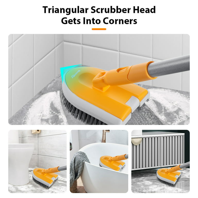 Shower Cleaning Brush, Bath Tub and Tile Scrubber Brush with 42 Extendable  Long Handles Shower Scrubber for Cleaning Shower Bathroom 