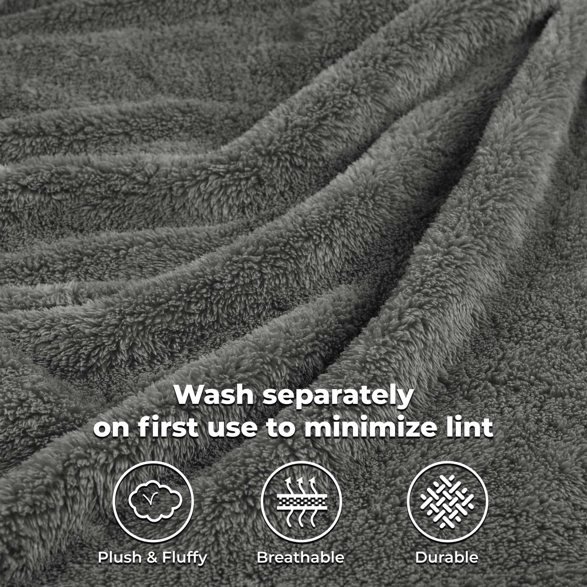 Premium 100% Micro-Polyester Fleece Blanket, Ultra-Plush , Soft, Breathable, All-Season, Perfect for Bed or Couch, Blanket Set , King, Charcoal by Blue Nile Mills