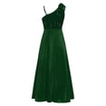 thumbnail image 3 of Hansber Girls Formal Dress One Shoulder Bow Sequin Slit Hem Birthday Party Dress Prom Pageant Ball Gowns Dark Green 8, 3 of 6