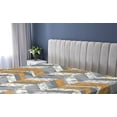 thumbnail image 5 of Ambesonne Chevron Fitted Sheet, Marble Pastel Zigzag Art, Queen Size, Pale Caramel Grey and White, 5 of 5
