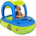 thumbnail image 1 of Baby Inflatable Pool Float with Sun Protection ，Car Shaped Babies Swim Float Boat for Toddler Infant Swim Ring Pool Spring Floaties Summer Beach Outdoor Play Fit 6-36Months, 1 of 7