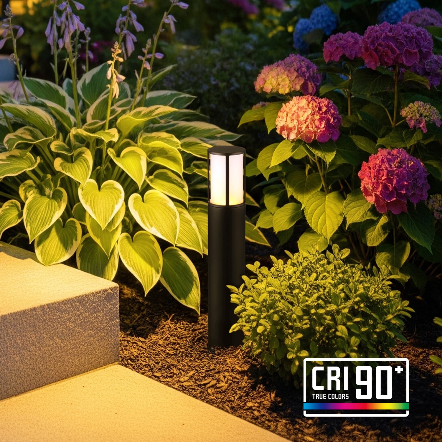 8 Pack 5CCT Low Voltage 5W LED Bollard Pathway Lights, Outdoor Landscape Lighting, 1800K/2700K/3000K/4000K/5000K Selectable, 12-24V AC/DC, Oil Rubbed Bronze