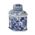 thumbnail image 4 of A&B Home Set of 2 Blue and White Chinoiserie Porcelain Lidded Jar, 4 of 11