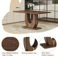 thumbnail image 6 of LUFTUT Modern Dining Table for 6, Walnut Kitchen Table with U-Shaped Pedestal Base, 1.8" Thick MDF Dinner Table, Rectangular Top, Easy Assembly for Apartment/Loft, 6 of 8