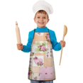 thumbnail image 2 of Pioneer Flower Floral Print Pattern Kids Aprons for Girls and Boys,Adjustable Neck Strap Toddler Aprons for Kids Cooking Baking, 2 of 7