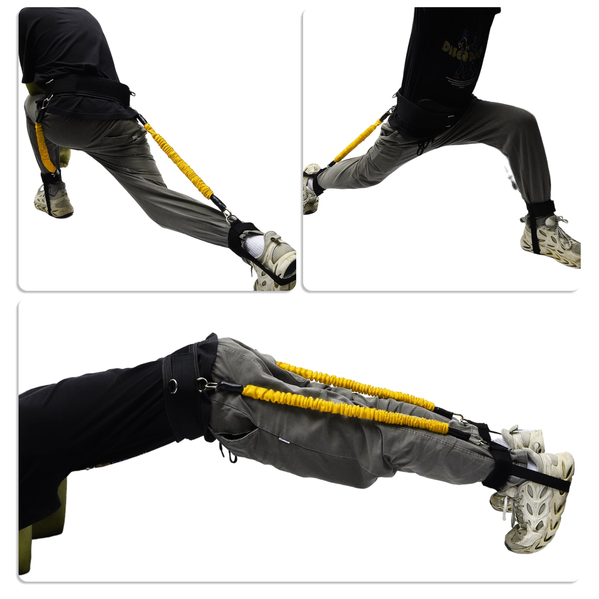 Unique Bargains Strength Resistance Bands Set for Basketball Triple Jump Football Bounce Weight Range 100LBS Yellow
