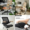 thumbnail image 2 of SCRAWLGOD American Robin Floral 3 Pieces Elastic Computer Chair Slipcover with Arm Rest Covers Comfortable Desk Chair Seat Protector Easy to Install Boss Chair Cover, L, 2 of 7