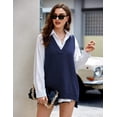 thumbnail image 5 of Zeagoo Women's Sweater Vest Chic Sleeveless V Neck Oversized Pullover Knitted Tops Fall Sweater, 5 of 6