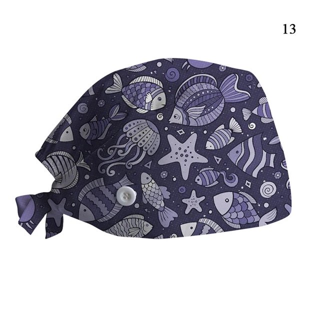 Gorro quirúrgico estampado navideño, gorro antipolvo para laboratorio, Clínica de mascotas, clínica Dental, salón de belleza, Spa, enfermera