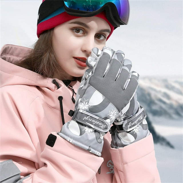 Penkiiy Gants d'Hiver pour Femmes Gants de Ski d'Hiver Neige pour Temps Froid Gants de Planche à Neige à Écran Tactile Gants Chauds pour Hommes Femmes Gants Multicolores