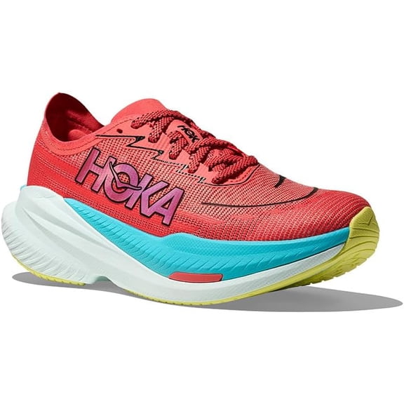 Hoka Men's Mach X 2 Running Shoes, Grapefruit/Electric Coral, US 14 Medium