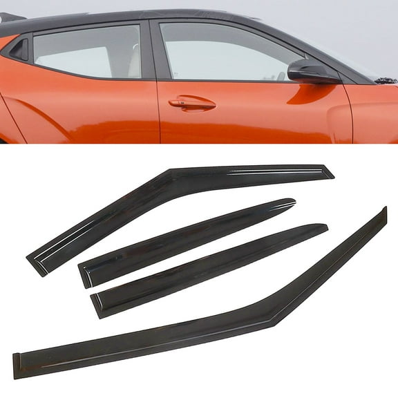 4Pcs Window Visor Rain Deflector Vent Sun Guard Fit for Hyundai Veloster (2011-2017)