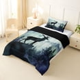 thumbnail image 2 of Manfei Wild Deer Twin Comforter Sets,Blue Woodland Bedding Set,Black Reversible,2 Pieces,1 Comforter and 1 Pillowcase, 2 of 7