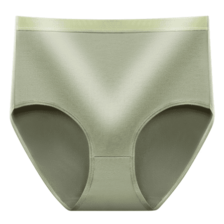 Fulorrnie Underwear for Women Plus Size High Waist Comfort Panties Cute Breathable Elastic Stretchable Panty Light Green L