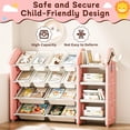 thumbnail image 3 of Toy Storage Organizer and Bookshelf for Kids, Akaber Toys Organizer 4 Tier Foldable with 12 Removable Bins, 3 of 7
