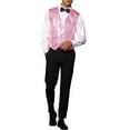 thumbnail image 2 of INSPIRE CHIC Shiny Sequin Vest for Men's V-Neck Party Sleeveless Suit Waistcoat S Pink, 2 of 5