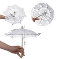 thumbnail image 2 of Paraguas de sombrilla bordada de encaje para sesión de fotos de fiesta de baile de boda nupcial, blanco, 29 cm de diámetro, mango de 26 cm, elegante decoración de encaje de estilo vintage, accesorio, 2 of 4