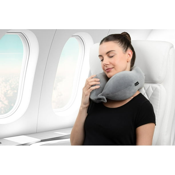 Brookstone Contoured Memory Foam Travel Pillow for Head and Neck