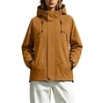 thumbnail image 2 of Waterproof Windbreaker Jacket Women Plus Size Hooded Long Sleeve Solid Color Windproof Casual Adjustable Hem Raincoat Outdoor Mountaineering Parka Jacket, 2 of 8