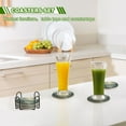 thumbnail image 6 of Yayeee 6 PCS Drink Coasters with Holder Set Woven Absorbent Round Tabletop Hot Pad, Forest House, 6 of 7