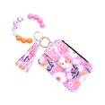thumbnail image 3 of asddcavvf Silicone Bracelet Floral Folding Card Holder Printed Leather Wallet Keychain Includes Keyc, 3 of 6