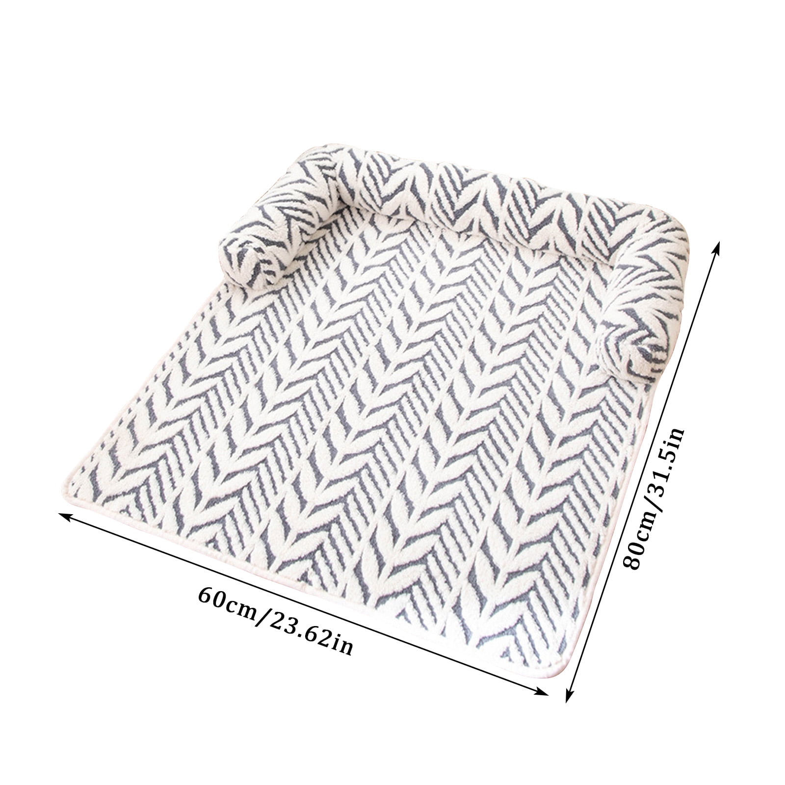 Non-Slip Plush Pet Sofa Mat – Soft Chevron Pattern Dog Bed Cushion for Furniture Protection,Washable Pet Floor Pad for Cats and Dogs