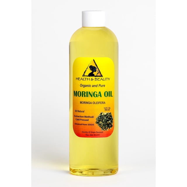 Huile de Moringa Non Raffinée Biologique Vierge Support Pressée à Froid Naturelle Fraîche 100 % pure 12 oz