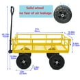 thumbnail image 2 of LKIJYG Steel Garden cart Tools cart Heavy Duty Steel cart with Removable Sides 10 inch Solid Wheel Capacity(Yellow), 2 of 6
