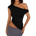 thumbnail image 1 of Remera PRETTYGARDEN Verano 2025 Negra Grande Asimétrica, 1 of 8