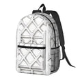thumbnail image 3 of 17in Backpack With Pocket Adjustable Shoulder Strap Large Capacity Zipper Opening And Closing Double Pull Head Zipper For Work Travel Sports White Moroccan Trellis Hand-Drawn Sketch_1, 3 of 8