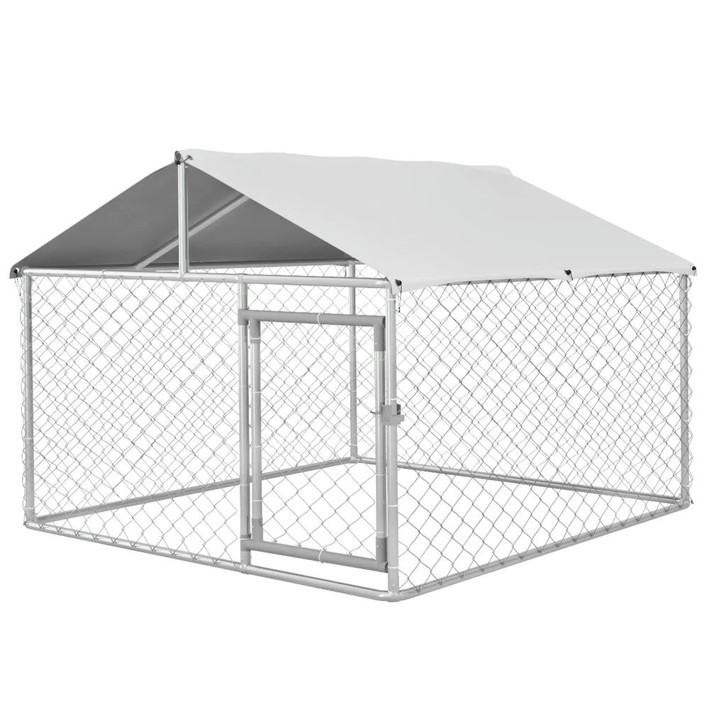 YYAo Doghouse, Puppy Shelter,Dog Kennel Outdoor for Small Medium Dogs with Waterproof Roof, Silver