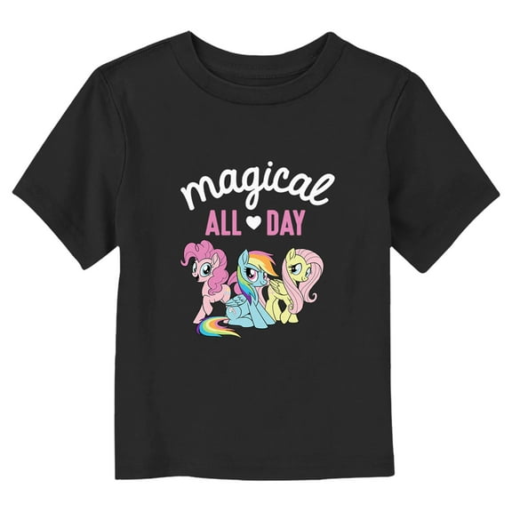 Toddler's My Little Pony: Friendship is Magic Magical All Day  Graphic Tee Black 5T