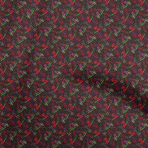 oneOone Georgette Viscose Red Fabric Geometric Dress Material Fabric Print Fabric By The Yard 42 Inch Wide
