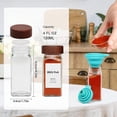 thumbnail image 2 of 12 Pack/24 Pack Glass Spice Jars With Labels, 4OZ Seasoning Containers With Bamboo Lids, Pepper Grinder Lids, Funnel, Brush And Pen, Acacia Wood Lid Square Spice Containers, 2 of 9