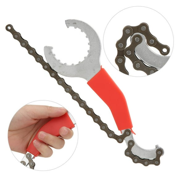 Filfeel Bike Wrench Bike Chain Whip Sprocket Remover Wrench Bicycle Chain Flywheel Lockring Cassette Removal Bracket Remover Repair Tool